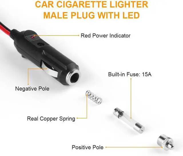 Alt view image 5 of 7 - Car Cigarette Lighter Extension Cord