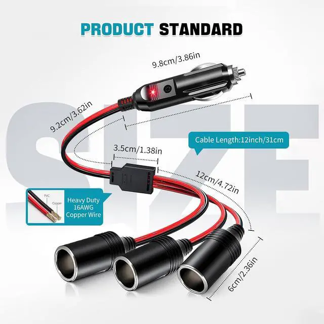 Alt view image 6 of 6 - Car Cigarette Lighter Socket