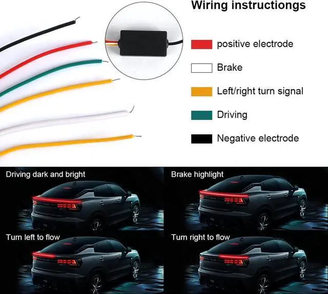 Alt view image 4 of 7 - Light up Car Spoiler Universal Exterior Rear Roof Spoiler Tail Wing