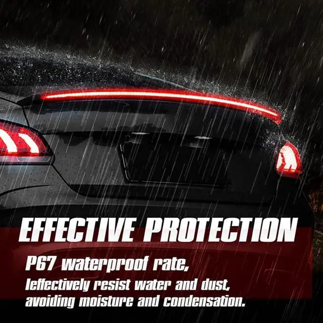 Alt view image 5 of 7 - Light up Car Spoiler Universal Exterior Rear Roof Spoiler Tail Wing