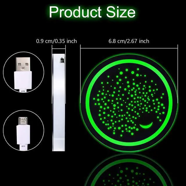 Alt view image 2 of 7 - 2 Pcs LED Car Cup Holder Lights