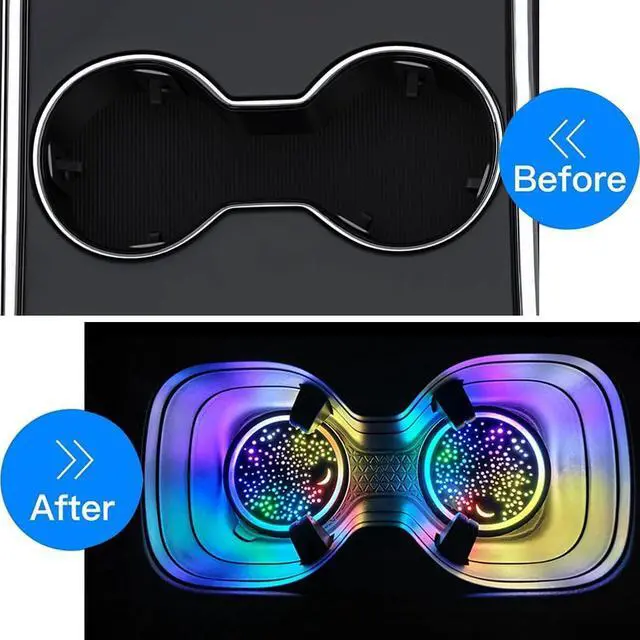Alt view image 3 of 7 - 2 Pcs LED Car Cup Holder Lights