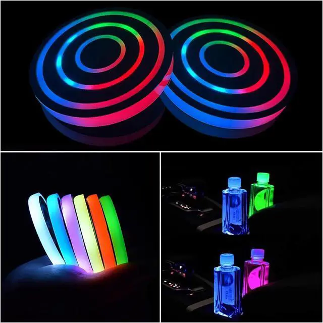 Alt view image 7 of 7 - 2 Pcs LED Car Cup Holder Lights