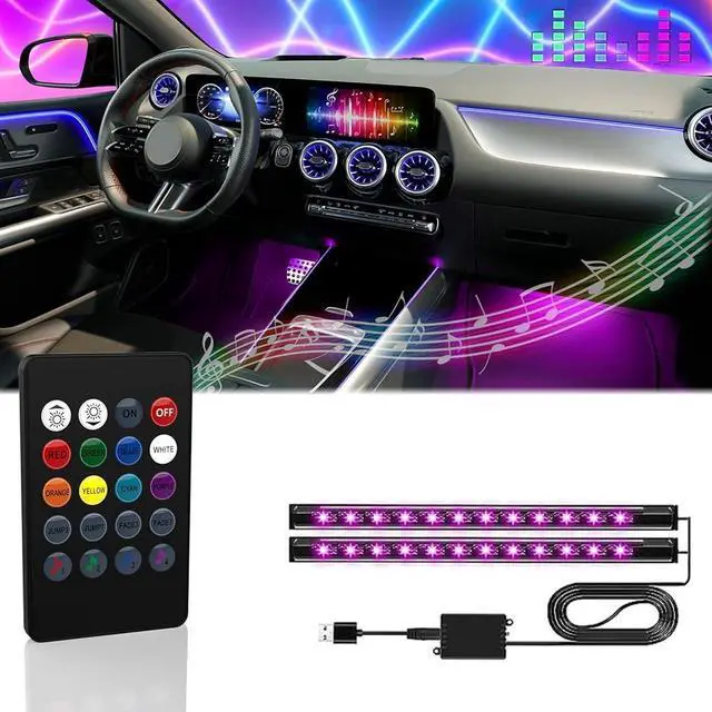 Main image of Car LED Interior Lights 8 Colors Music Sound-activated Lighting
