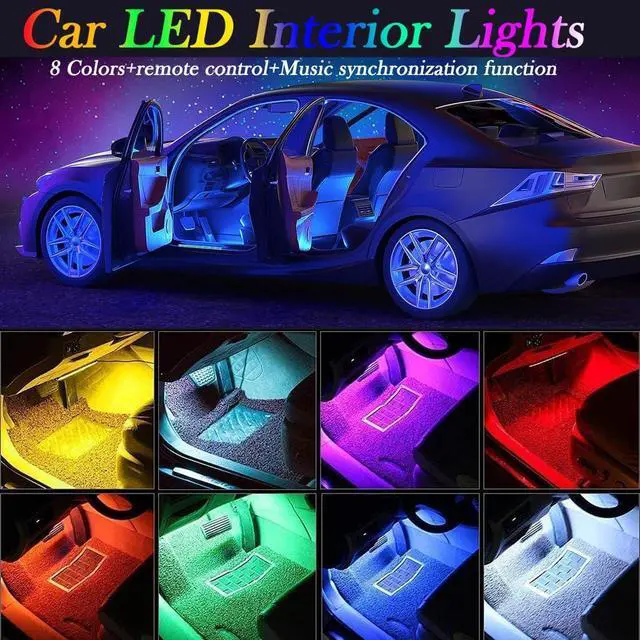Alt view image 2 of 6 - Car LED Interior Lights 8 Colors Music Sound-activated Lighting