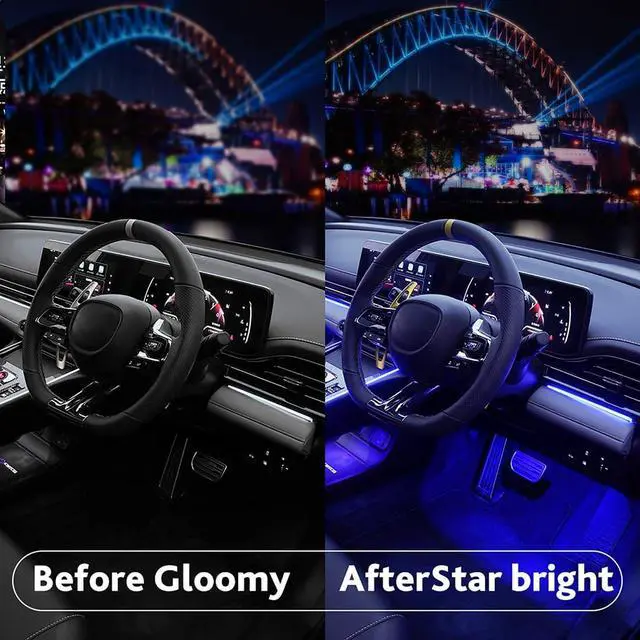 Alt view image 4 of 6 - Car LED Interior Lights 8 Colors Music Sound-activated Lighting