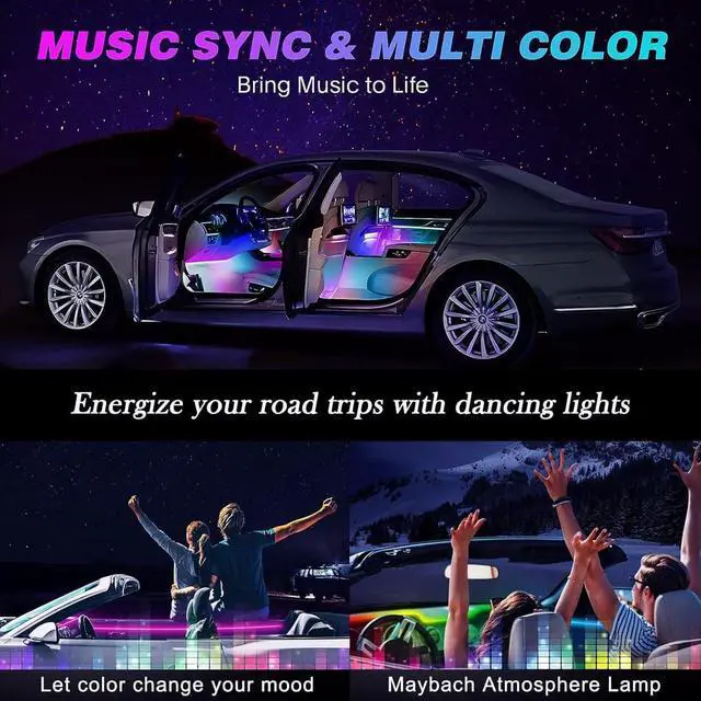 Alt view image 5 of 6 - Car LED Interior Lights 8 Colors Music Sound-activated Lighting