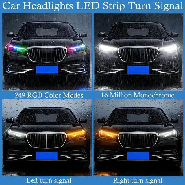 Alt view image 2 of 7 - Car Headlights LED Strip Turn Signal