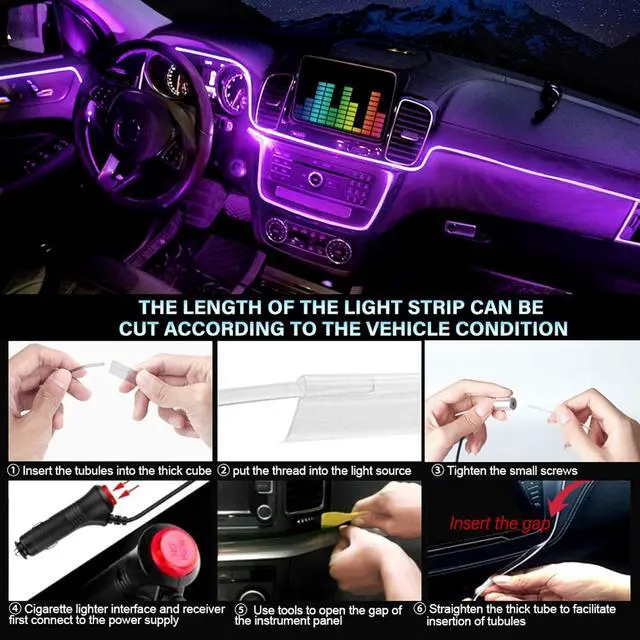Alt view image 5 of 7 - Car LED Interior Strip Light 16 Million Colors