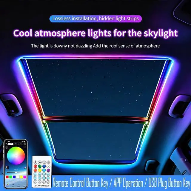 Alt view image 3 of 7 - Dreamcolor Acrylic Interior Car LED Bar Light