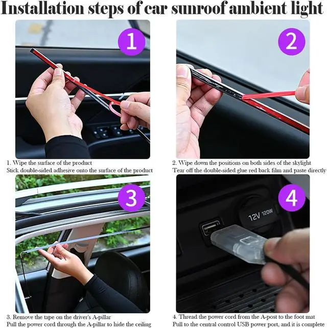 Alt view image 7 of 7 - Dreamcolor Acrylic Interior Car LED Bar Light
