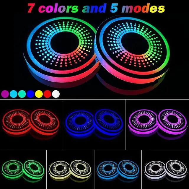 Alt view image 4 of 7 - LED Car Cup Holder Lights