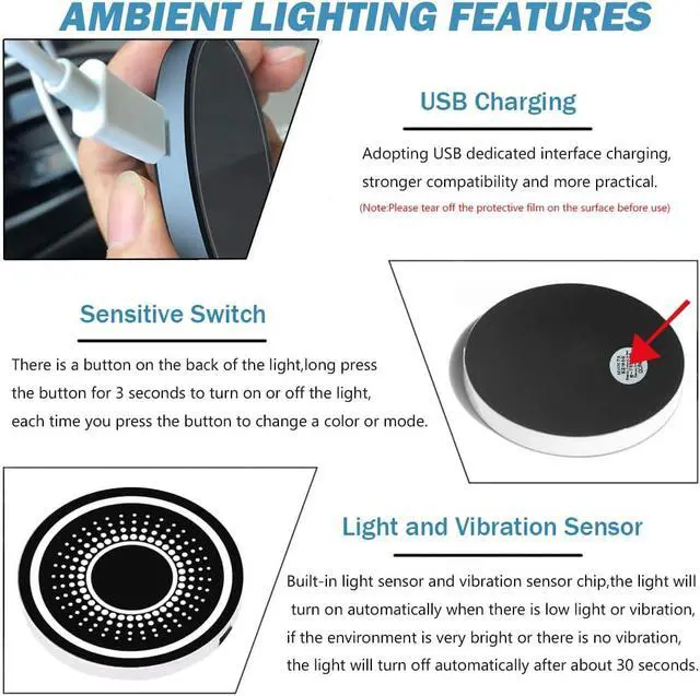 Alt view image 3 of 7 - LED Car Cup Holder Lights