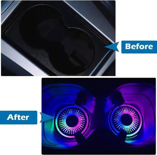 Alt view image 5 of 7 - LED Car Cup Holder Lights