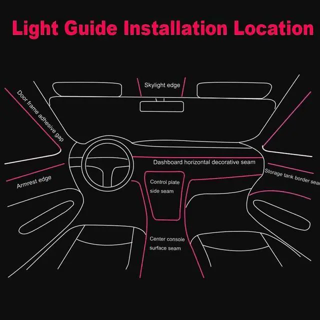 Alt view image 4 of 7 - Car LED Interior Strip Lights RGB Multicolor Ambient Lighting Kits
