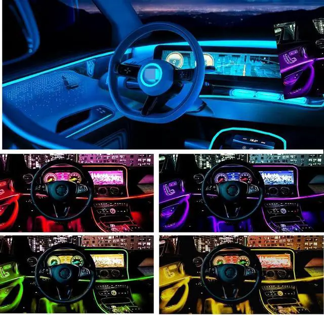 Alt view image 7 of 7 - Car LED Interior Strip Lights RGB Multicolor Ambient Lighting Kits