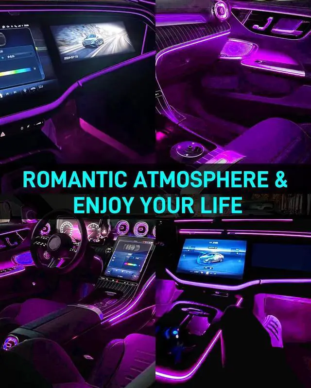 Alt view image 6 of 7 - El Wire Car LED Interior Strip Dash Lights Strip LED Trim Lights