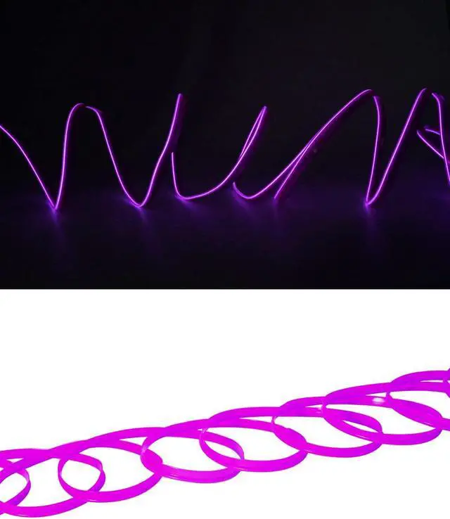 Alt view image 7 of 7 - El Wires Car Interior LED Strip Light 5m/16ft Neon Light