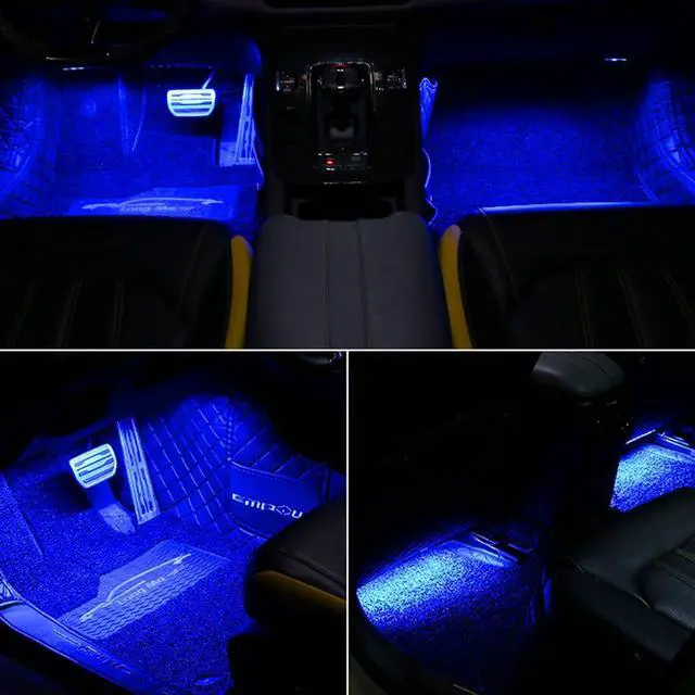 Alt view image 2 of 7 - Car 4 In1 Waterproof LED Strip Atmosphere Lights with USB Port