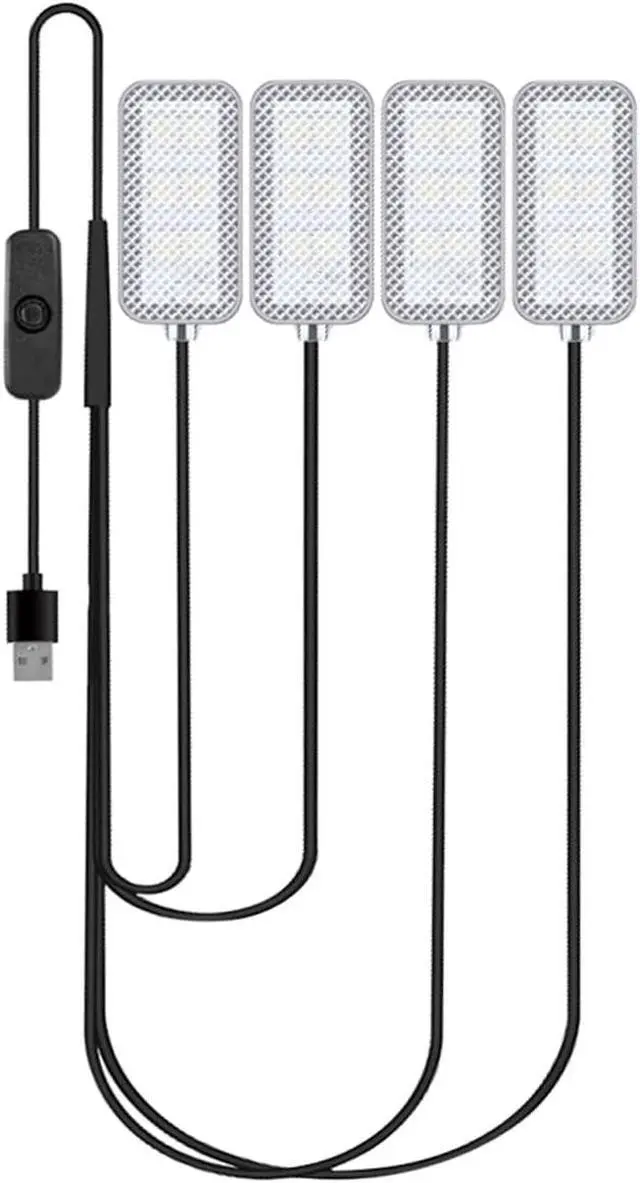 Alt view image 6 of 7 - Car 4 In1 Waterproof LED Strip Atmosphere Lights with USB Port
