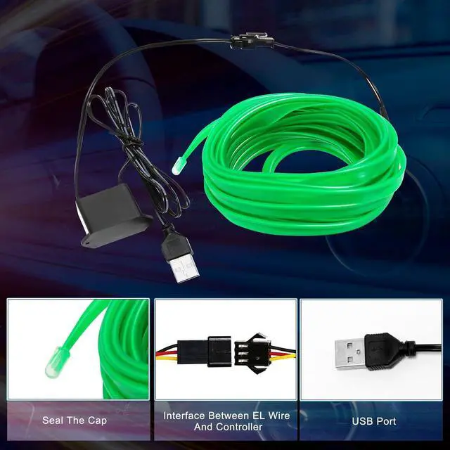 Alt view image 5 of 7 - EL Wire Car LED Interior Strip Light