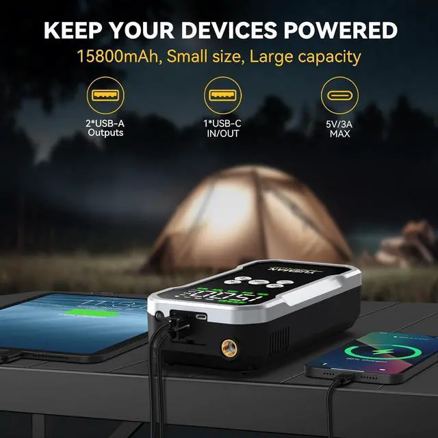 Alt view image 4 of 7 - Jump Starter Power Pack with Air Compressor