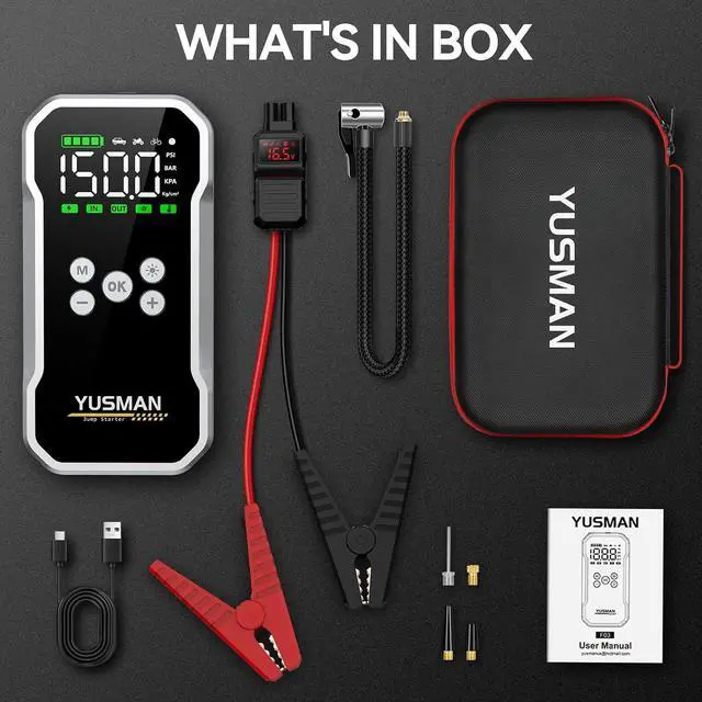 Alt view image 7 of 7 - Jump Starter Power Pack with Air Compressor