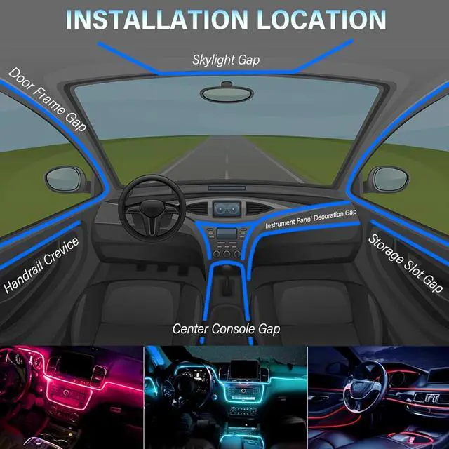 Alt view image 6 of 7 - Car LED Interior Strip Light 16 Million Colors