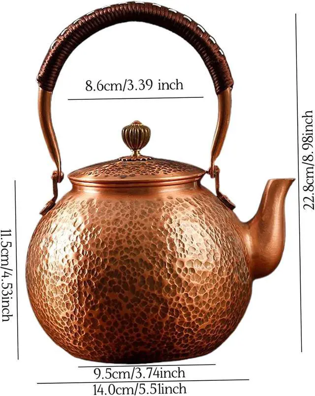 Alt view image 6 of 6 - Copper Tea Kettle Stovetop Teapot Thick