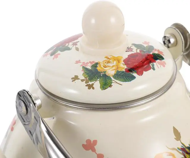 Alt view image 7 of 7 - Vintage Enamel Tea Kettle Stovetop 1l Capacity