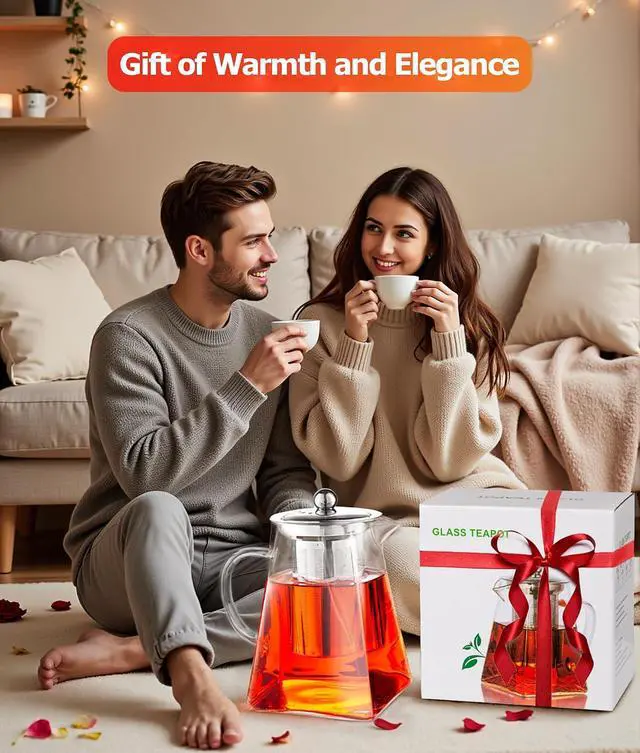 Alt view image 2 of 6 - Teapot with Tea Scoop and Mat 950ml/32.12oz Heat-Resistant