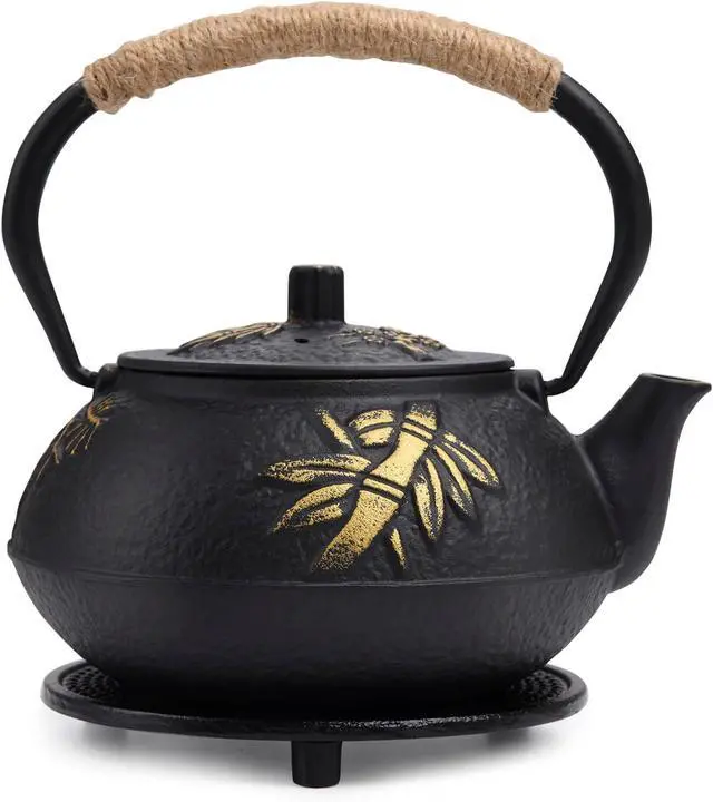 Main image of Tea Kettle Cast Iron Teapot Infuser Strainer Set