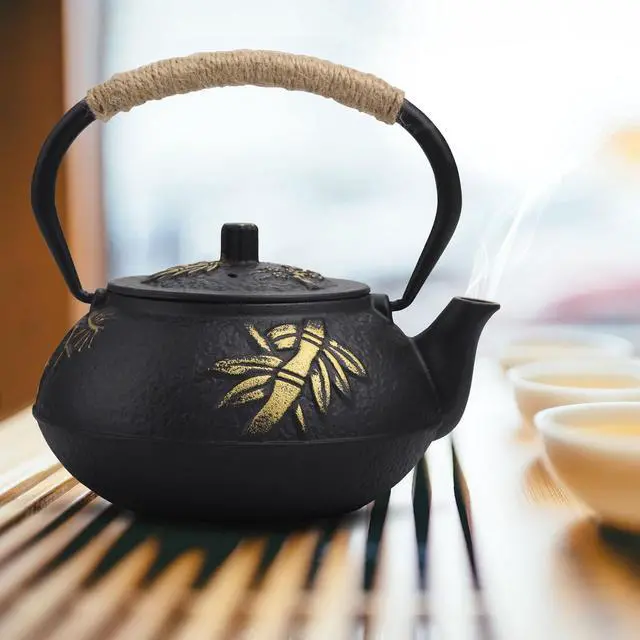 Alt view image 5 of 7 - Tea Kettle Cast Iron Teapot Infuser Strainer Set