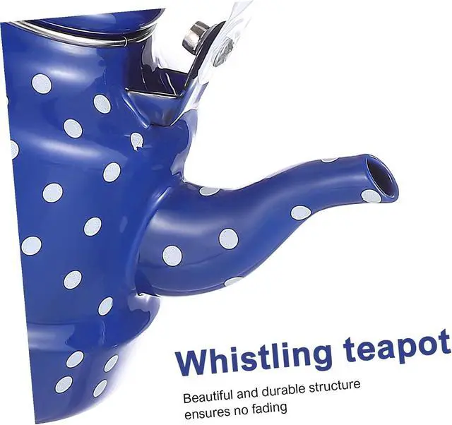 Alt view image 3 of 5 - Vintage Tea Kettle Whistling Stovetop Tea Kettles Enamel Interior