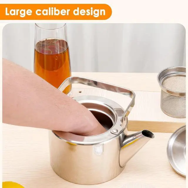 Alt view image 6 of 7 - Stainless Steel Tea Pot 1.5l Stove Top Kettle
