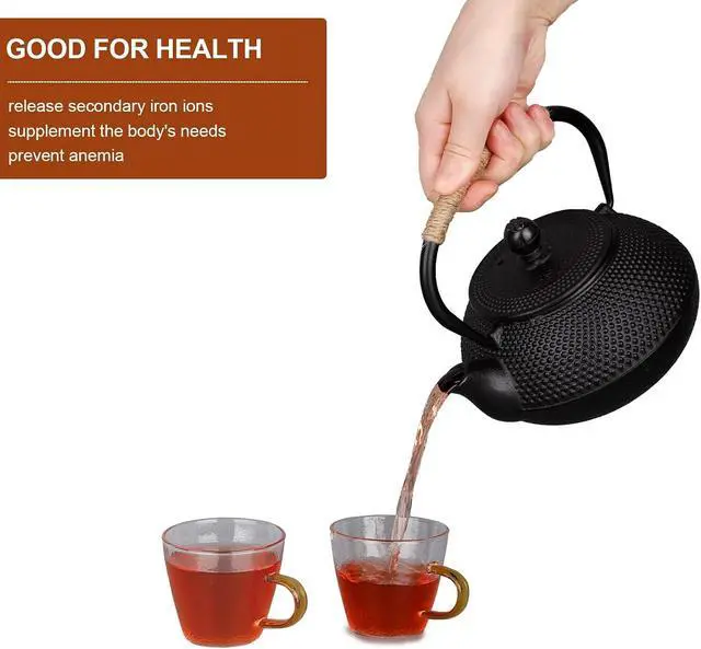 Alt view image 2 of 7 - Cast Iron Teapot with Stainless Steel Infuser