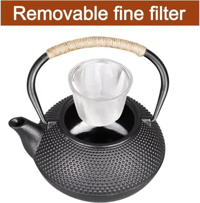 Alt view image 3 of 7 - Cast Iron Teapot with Stainless Steel Infuser
