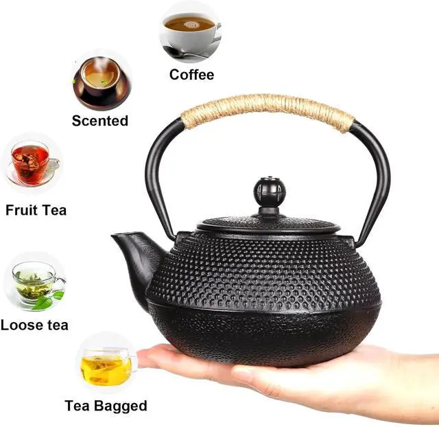 Alt view image 6 of 7 - Cast Iron Teapot with Stainless Steel Infuser