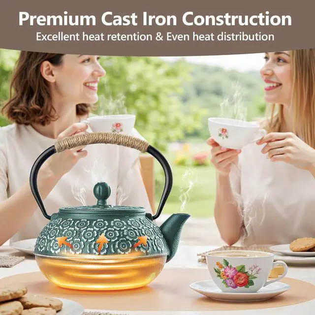 Alt view image 2 of 7 - Traditional Japanese Tetsubin Tea Kettle 900ml