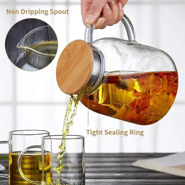Alt view image 2 of 6 - Large Glass Teapot with Infuser
