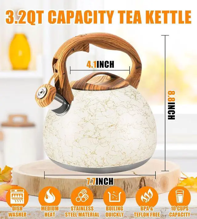 Alt view image 4 of 7 - Stainless Steel Tea Kettle Blue