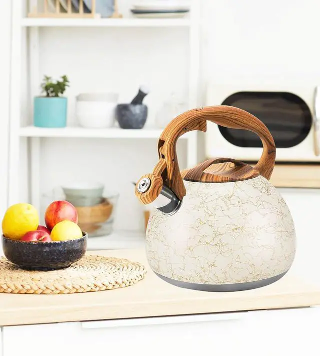 Alt view image 6 of 7 - Stainless Steel Tea Kettle Blue