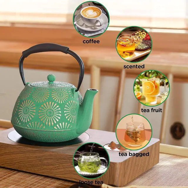 Alt view image 3 of 5 - Cast Iron Teapot 1200ml Large Capacity Tea Kettle