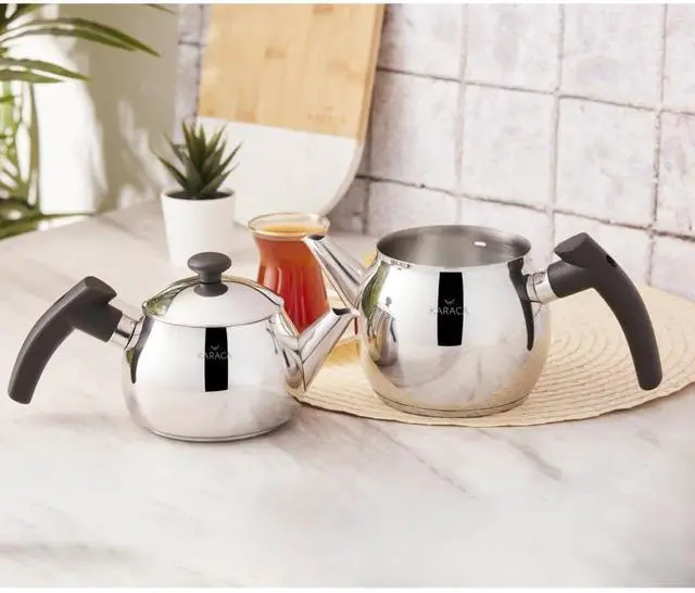 Alt view image 2 of 4 - Karaca Retro Enamel Teapot Set