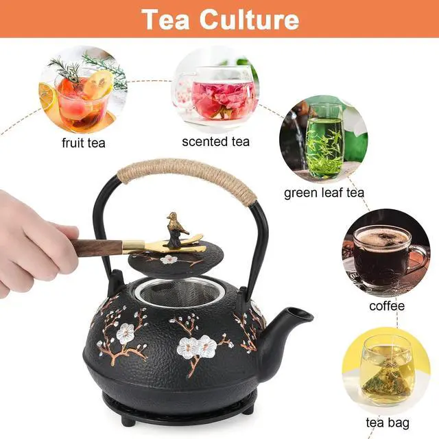 Alt view image 3 of 6 - Cast Iron Teapot 1200ml Japanese Tea Kettle
