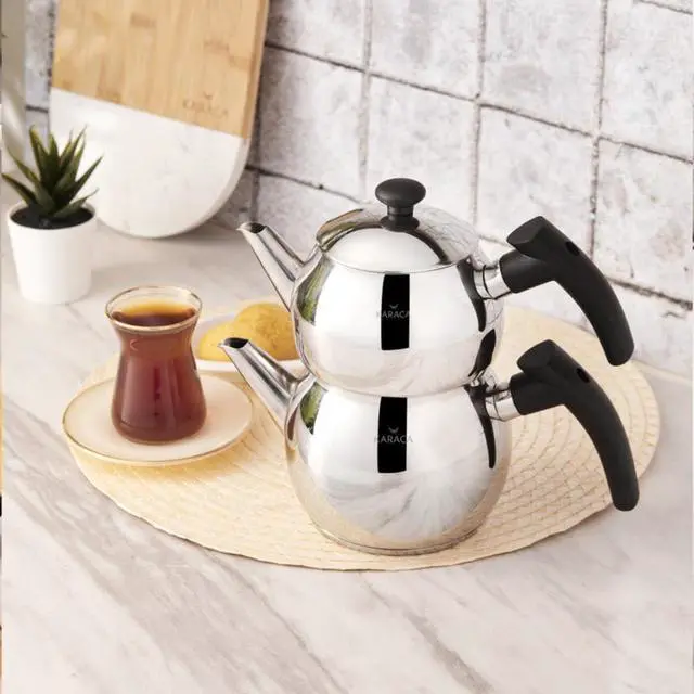 Alt view image 4 of 4 - Karaca Retro Enamel Teapot Set