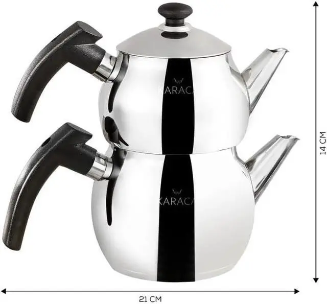 Alt view image 3 of 4 - Karaca Retro Enamel Teapot Set