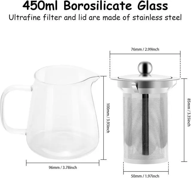 Alt view image 2 of 7 - Glass Teapots 950ml Borosilicate Glass Tea Pots with Infuser