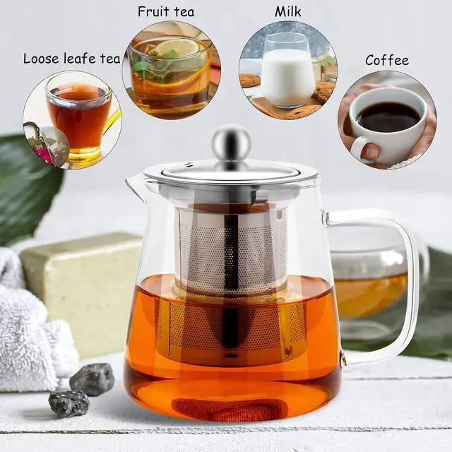 Alt view image 4 of 7 - Glass Teapots 950ml Borosilicate Glass Tea Pots with Infuser