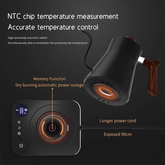 Alt view image 4 of 7 - Electric Gooseneck Kettle with LCD Display